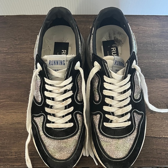 Golden Goose Black and Silver Sneakers - Picture 1 of 10